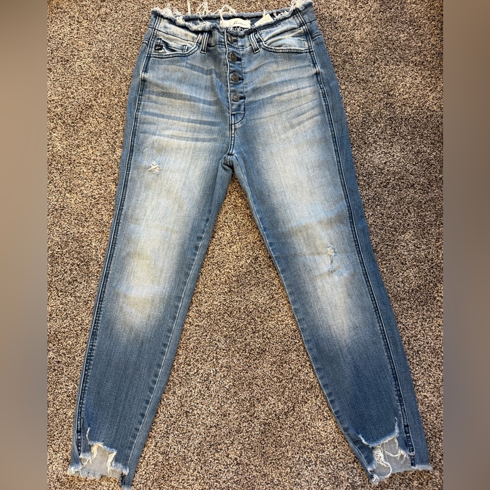 KanCan Frayed Blue Denim Jeans